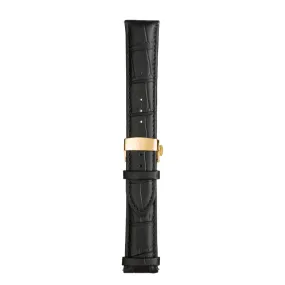Black & Gold Leather Band,Premium watch strap