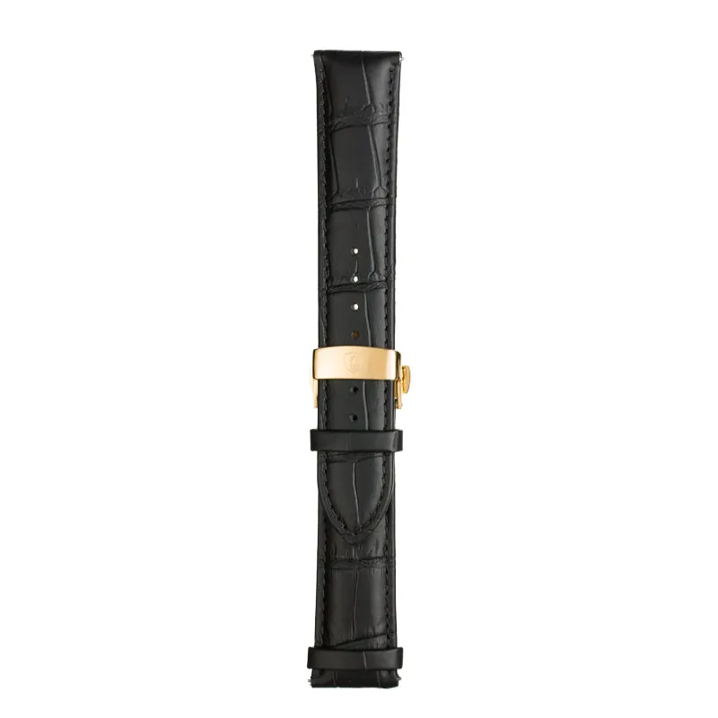 Black & Gold Leather Band,Premium watch strap