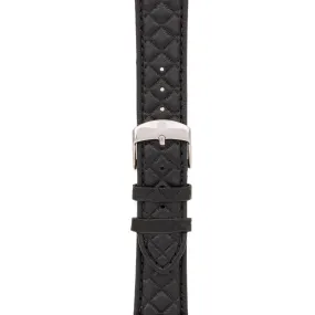 Black/Silver Leather Band,Premium watch strap