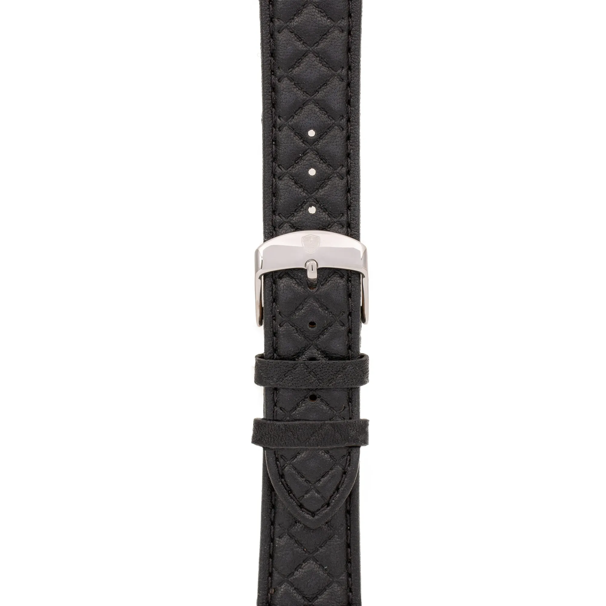 Black/Silver Leather Band,Premium watch strap