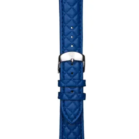 Blue/Silver Leather Band,Premium watch strap