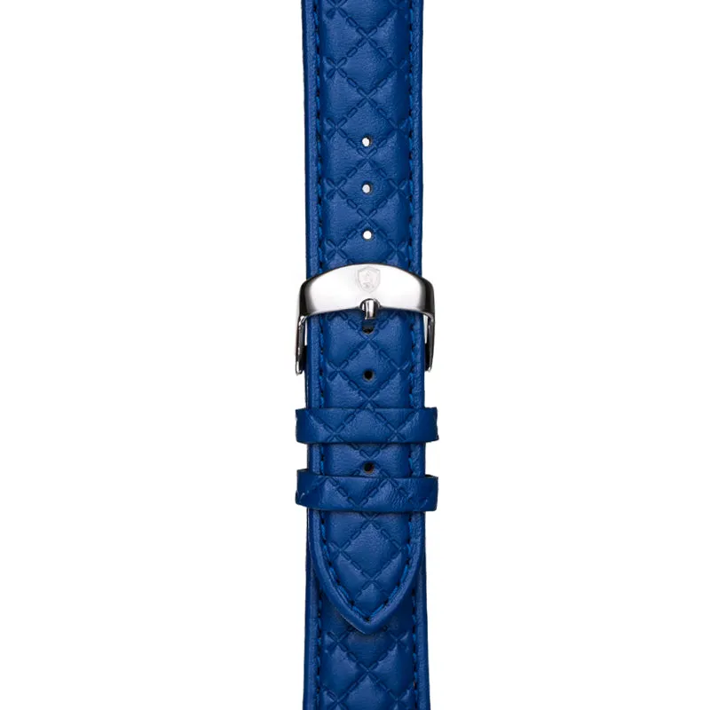 Blue/Silver Leather Band,Premium watch strap