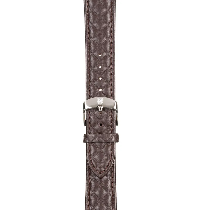 Brown/Silver Leather Band,Premium watch strap