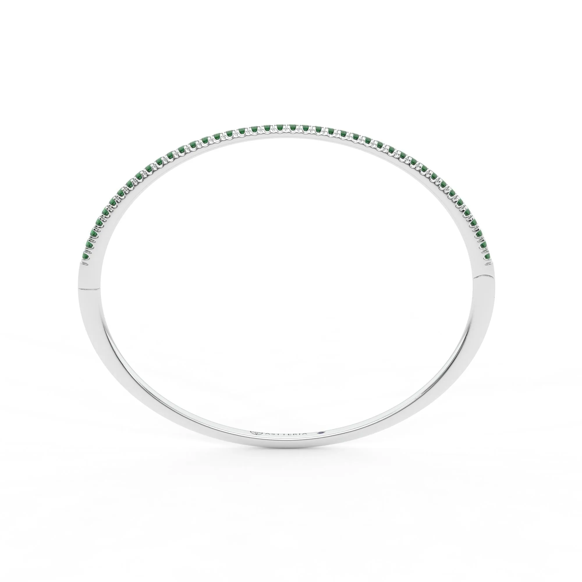 Centuria??Bangle with Half Pav emerald,Emerald Bracelet