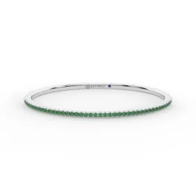 Centuria??Bangle with Half Pav emerald,Emerald Bracelet