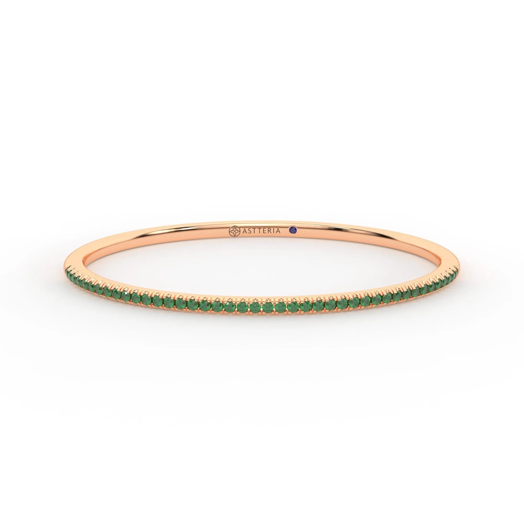 Centuria??Bangle with Half Pav emerald,Emerald Bracelet
