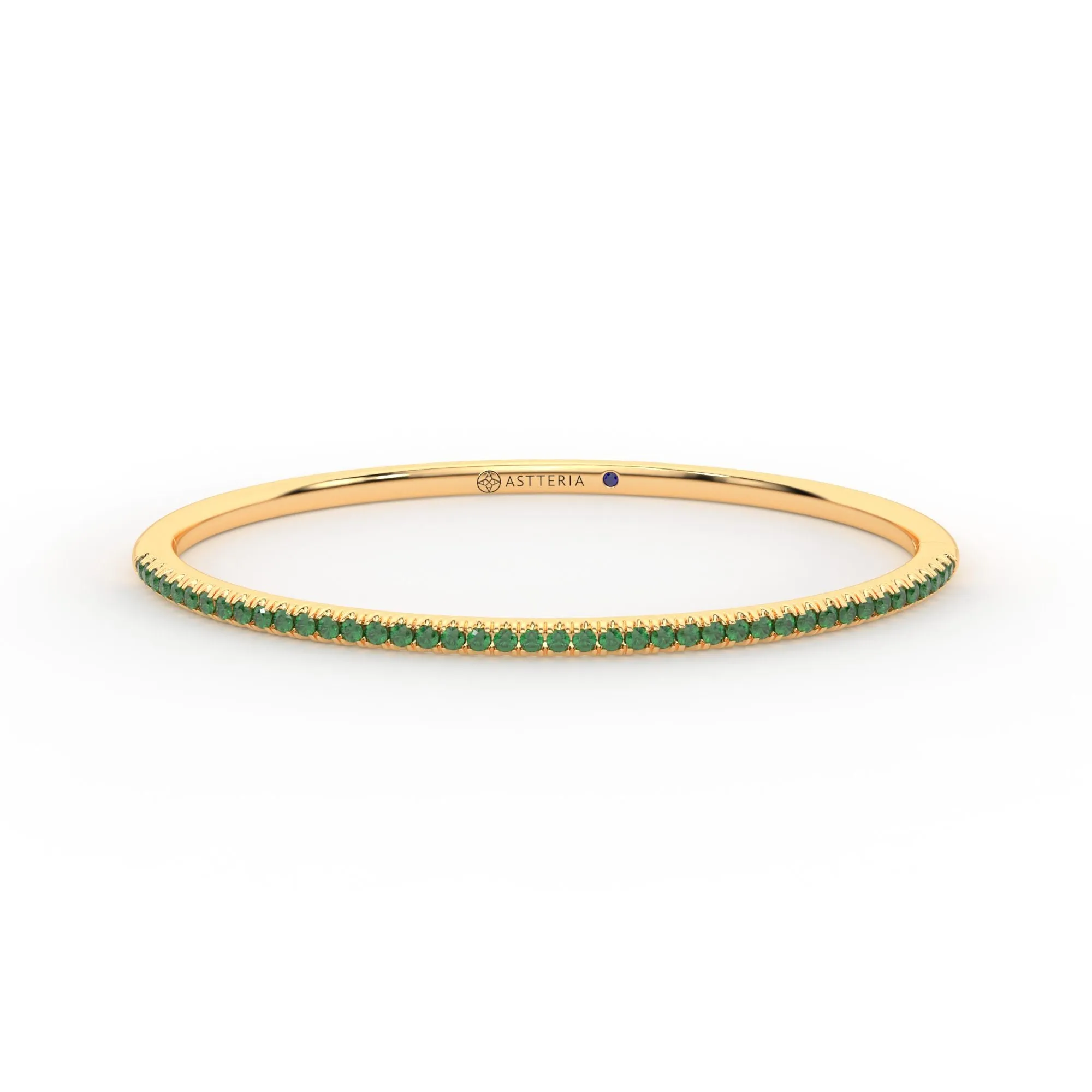 Centuria??Bangle with Half Pav emerald,Emerald Bracelet