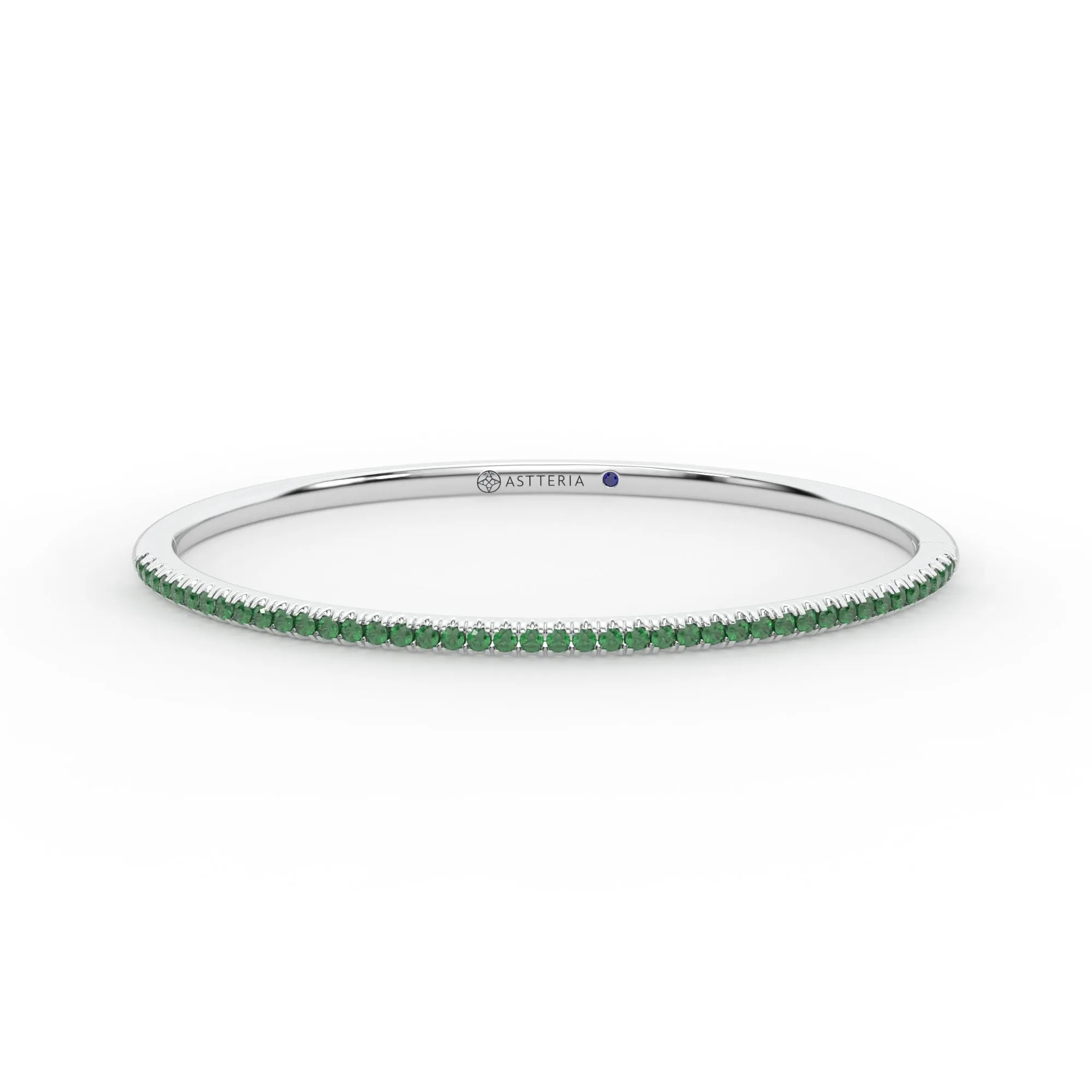Centuria??Bangle with Half Pav emerald,Emerald Bracelet