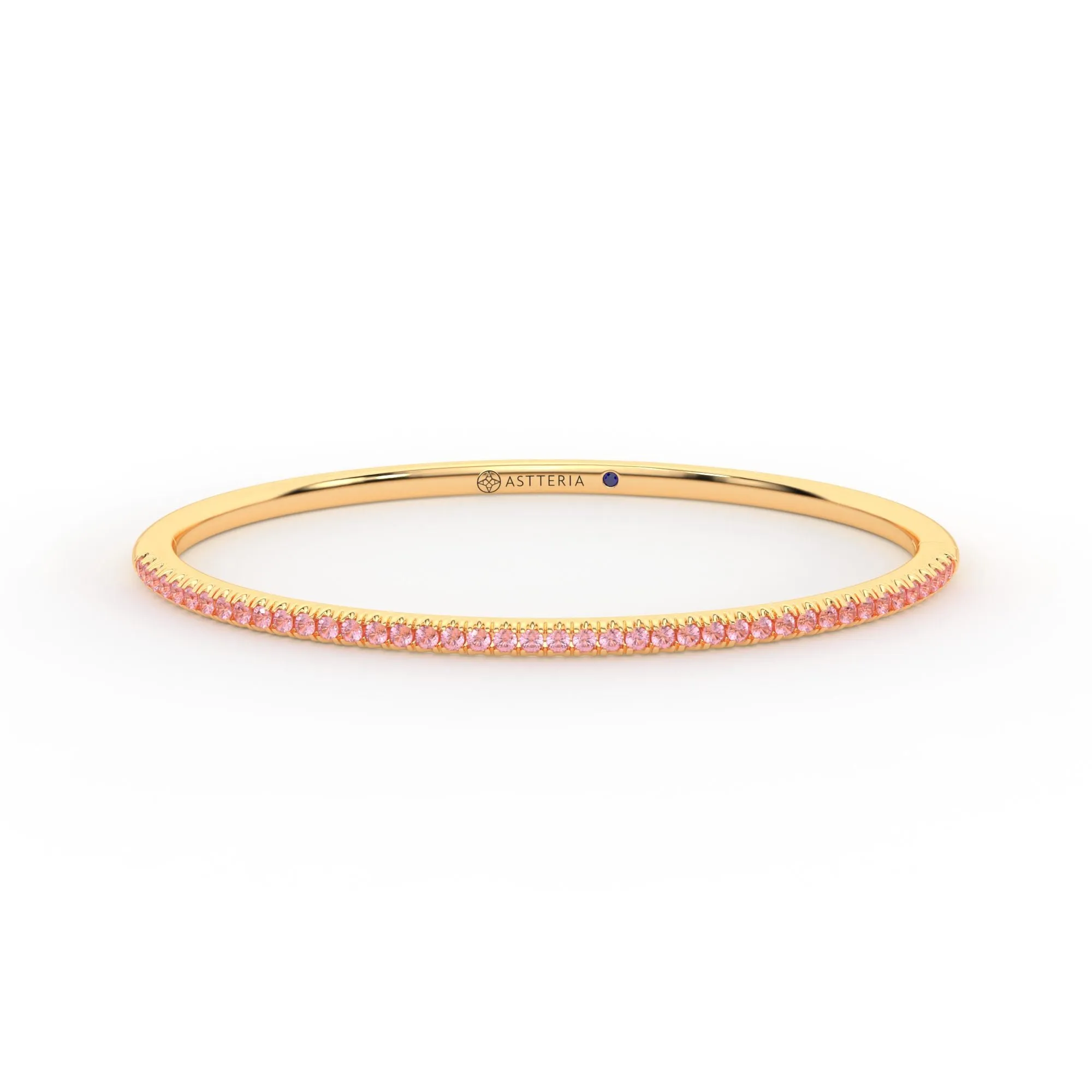 Centuria??Bangle with Half Pav pink sapphire,Sapphire Bracelet