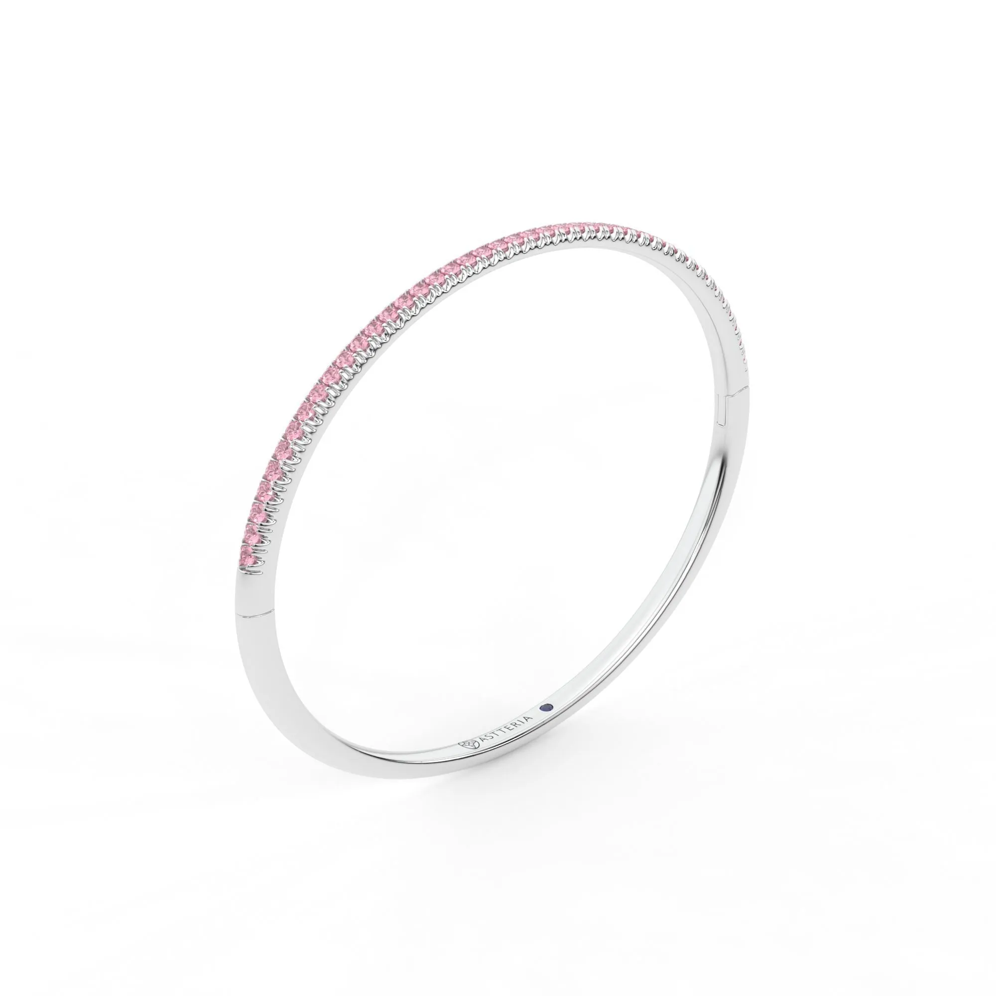 Centuria??Bangle with Half Pav pink sapphire,Sapphire Bracelet