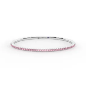 Centuria??Bangle with Half Pav pink sapphire,Sapphire Bracelet
