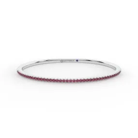 Centuria??Bangle with Half Pav ruby,Ruby Bracelet