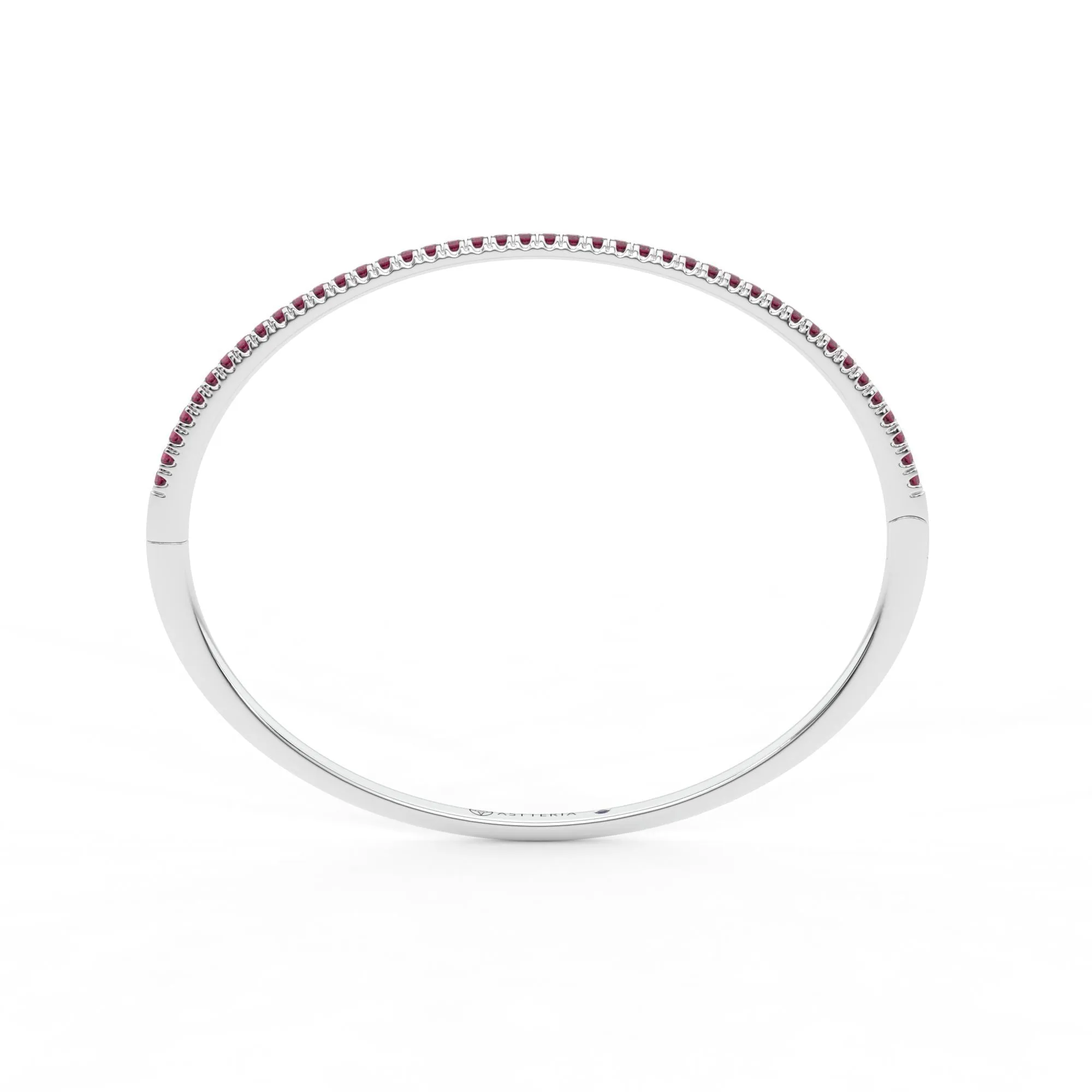 Centuria??Bangle with Half Pav ruby,Ruby Bracelet
