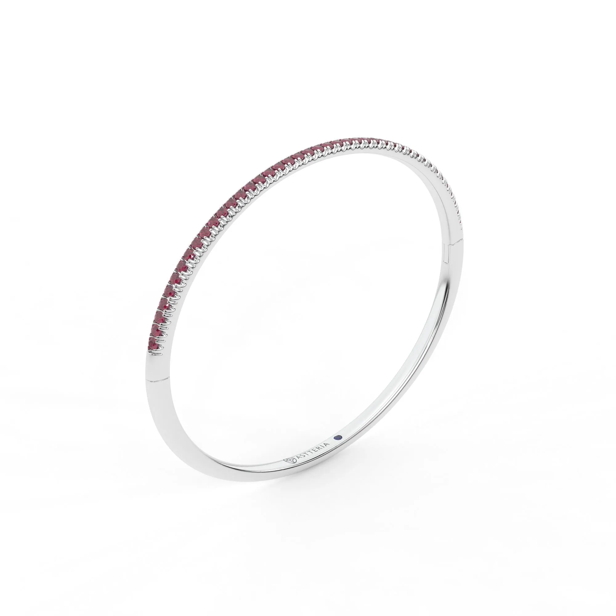 Centuria??Bangle with Half Pav ruby,Ruby Bracelet