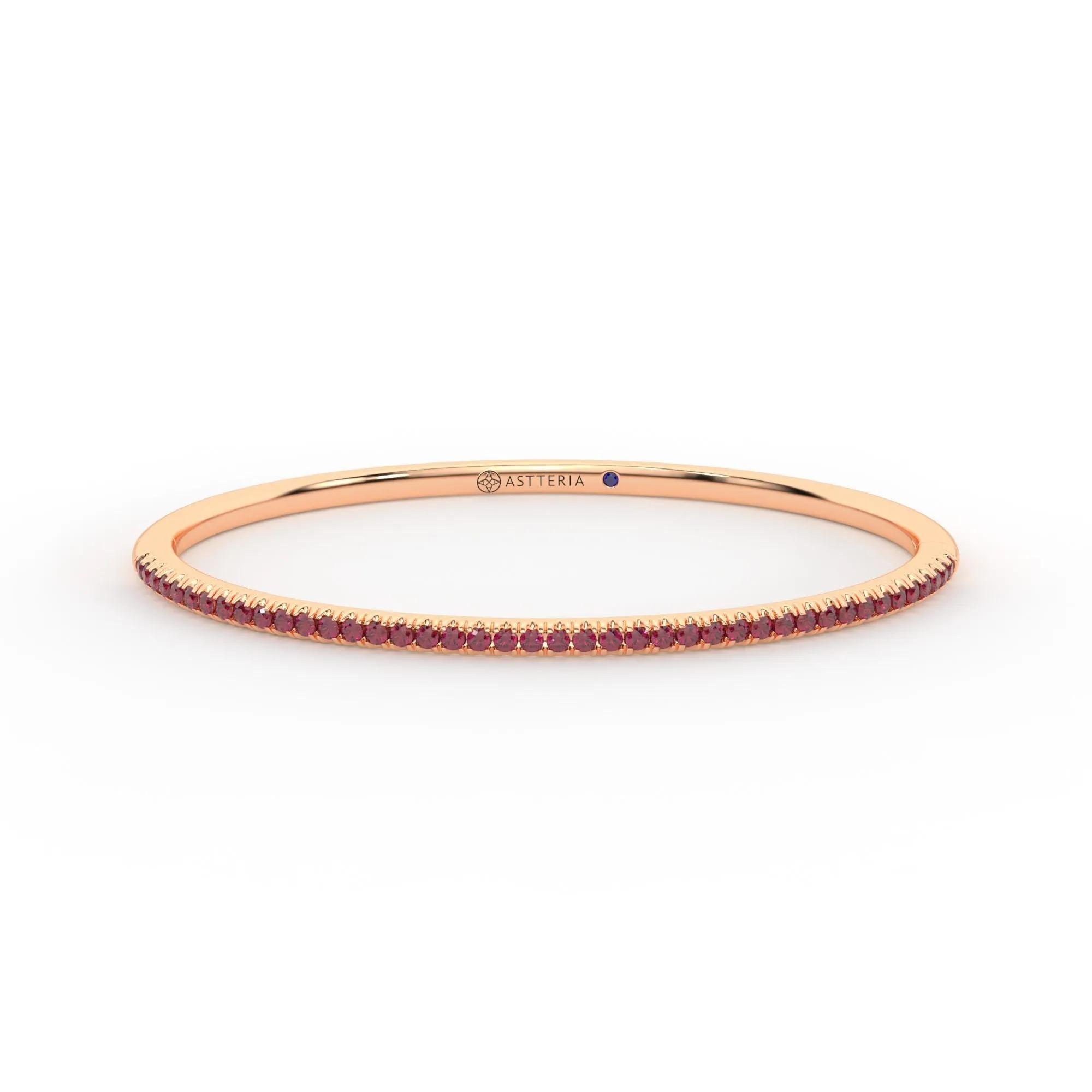 Centuria??Bangle with Half Pav ruby,Ruby Bracelet