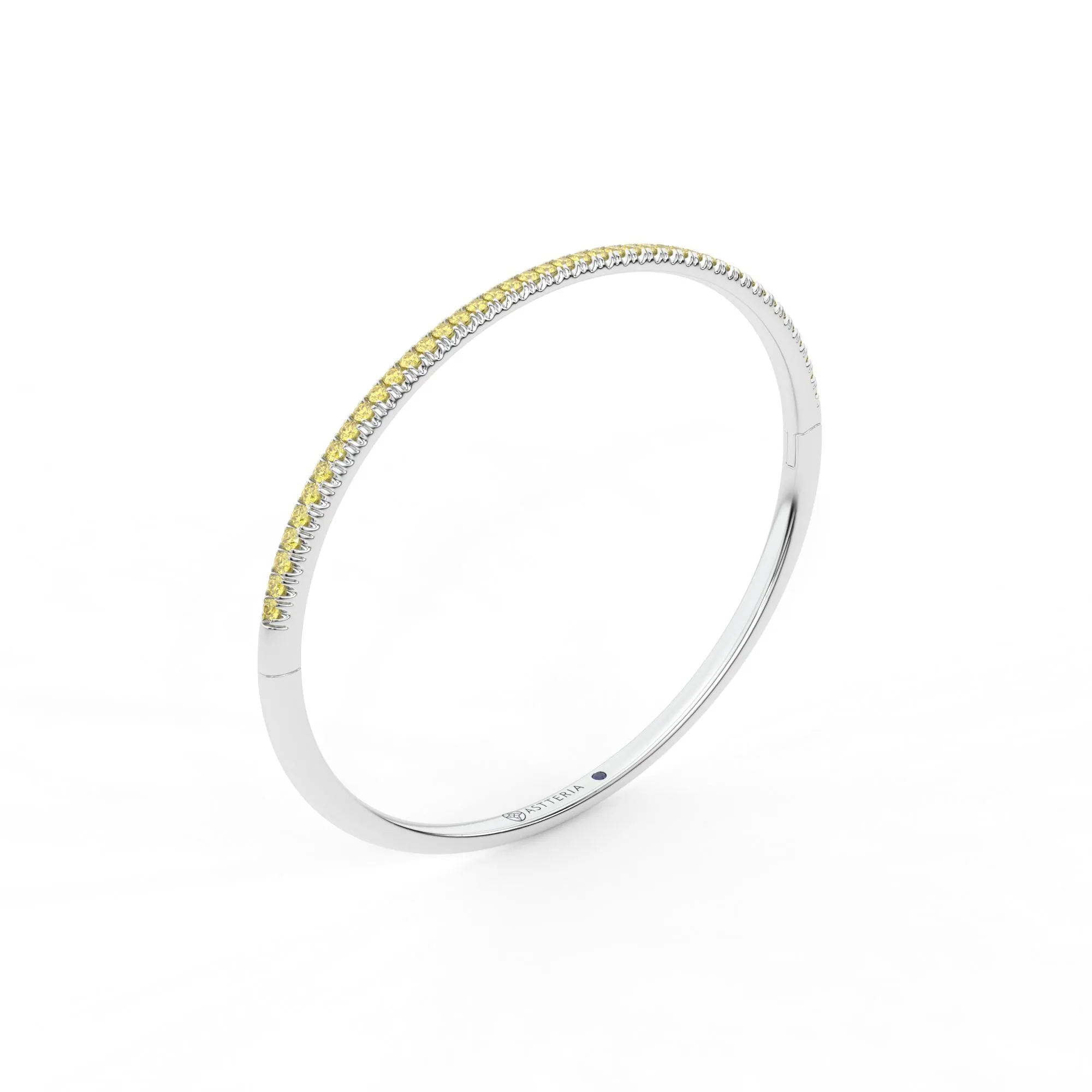 Centuria??Bangle with Half Pav yellow diamonds,Bracelet Diamond Yellow Jewelry