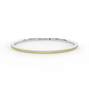 Centuria??Bangle with Half Pav yellow diamonds,Bracelet Diamond Yellow Jewelry