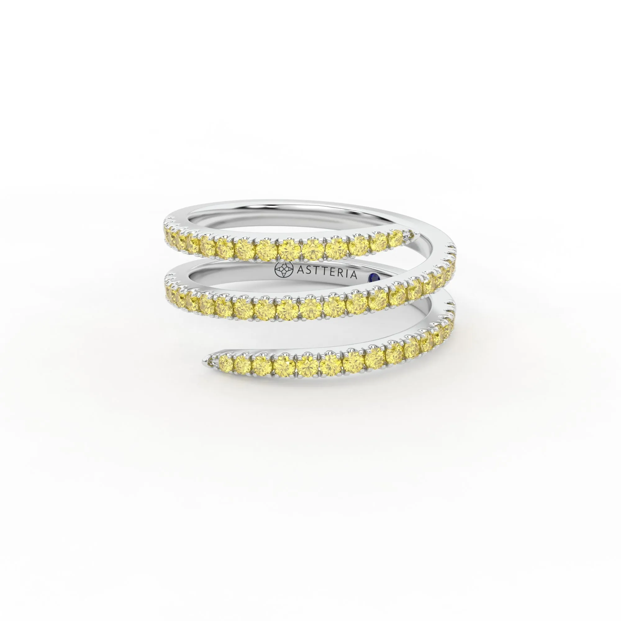 Centuria??half eternity spiral yellow diamond ring,Rings Colored Diamond