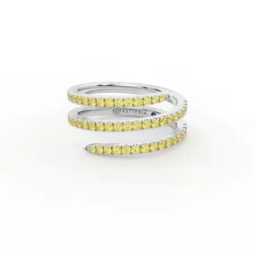 Centuria??half eternity spiral yellow diamond ring,Rings Colored Diamond