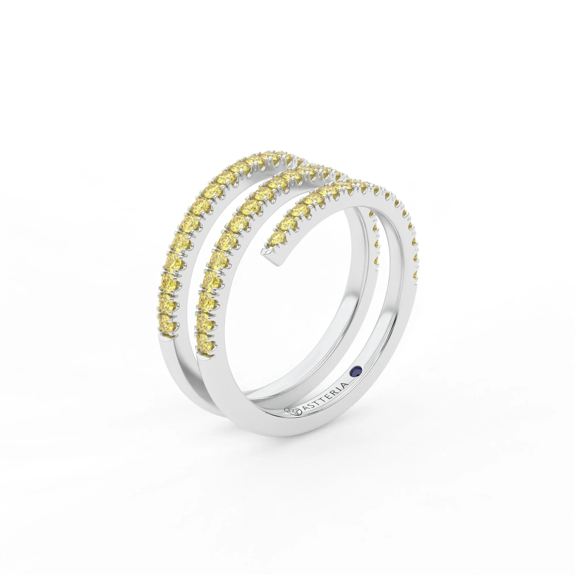 Centuria??half eternity spiral yellow diamond ring,Rings Colored Diamond
