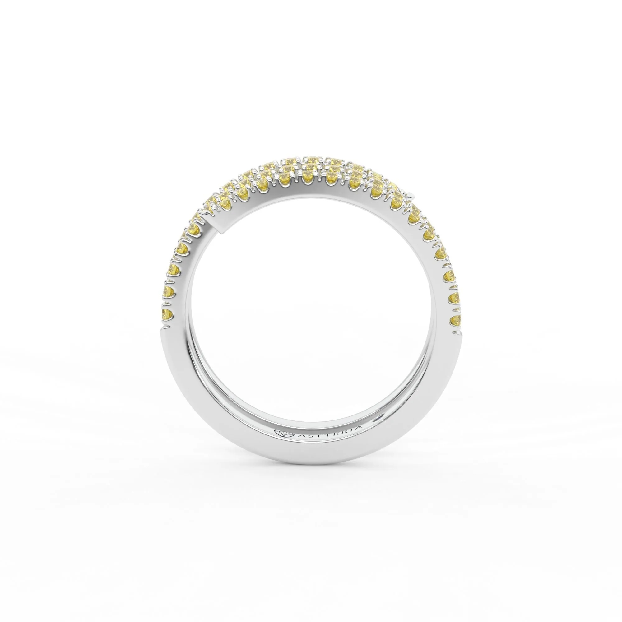 Centuria??half eternity spiral yellow diamond ring,Rings Colored Diamond