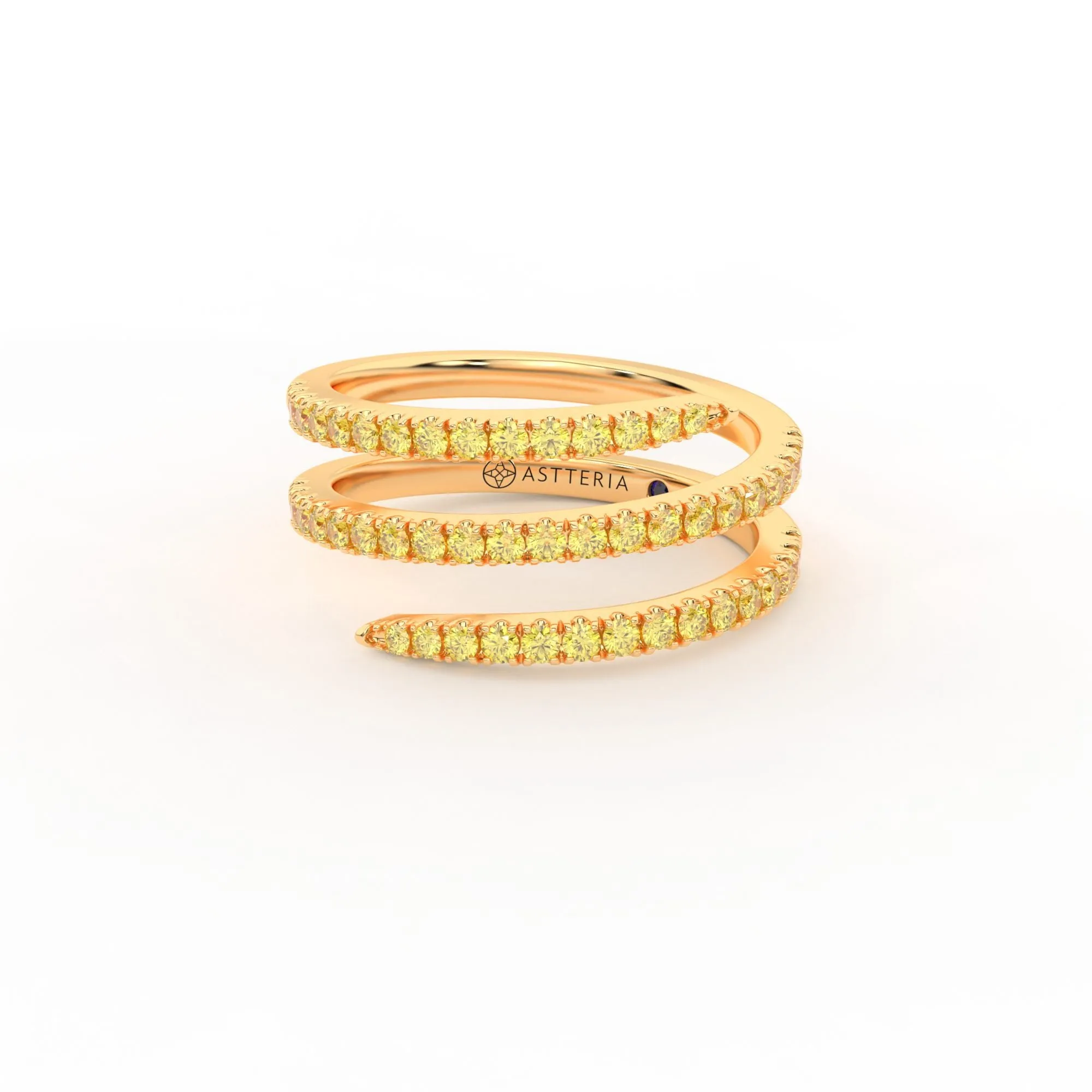 Centuria??half eternity spiral yellow diamond ring,Rings Colored Diamond
