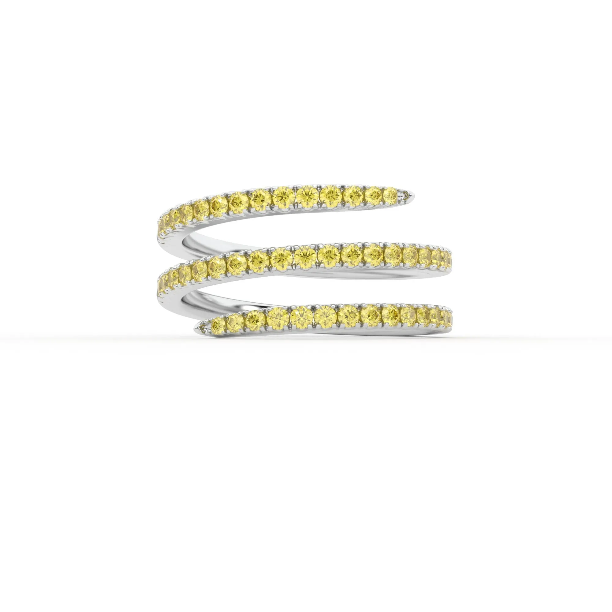 Centuria??half eternity spiral yellow diamond ring,Rings Colored Diamond