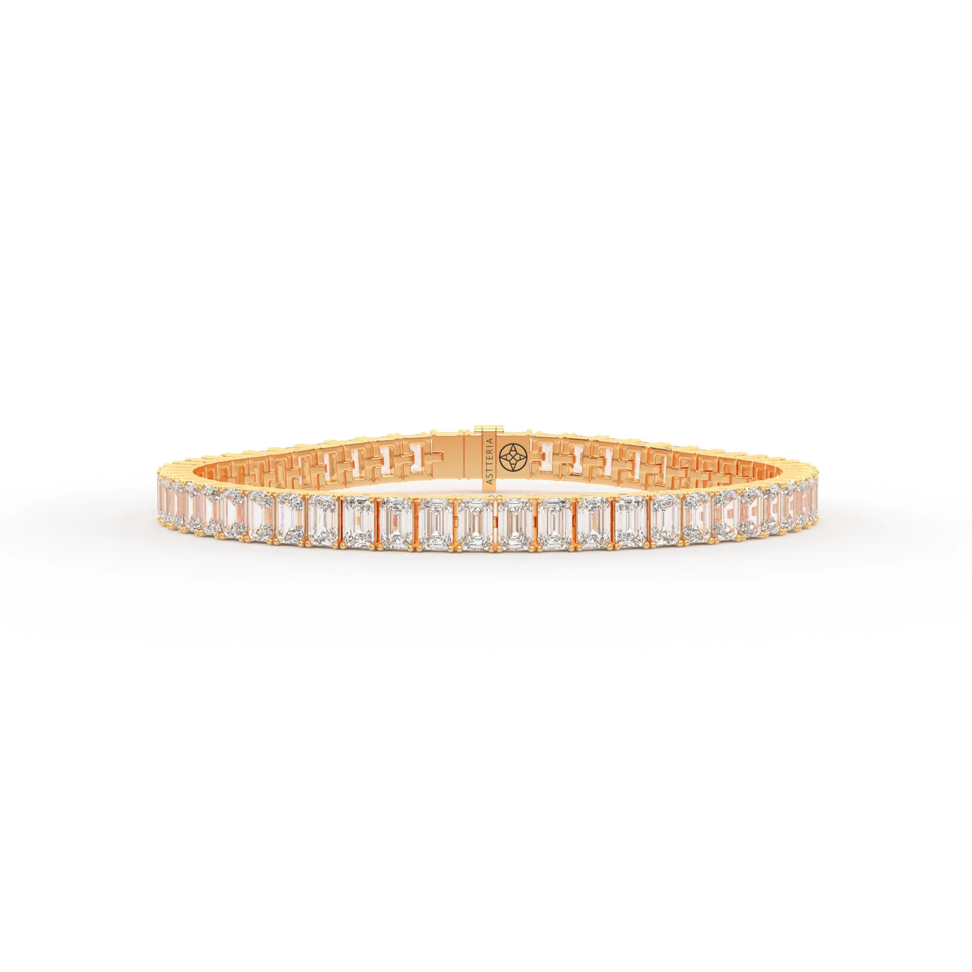Emerald shape diamond tennis bracelet, 13.0 Ct. TW,Bracelet Jewelry