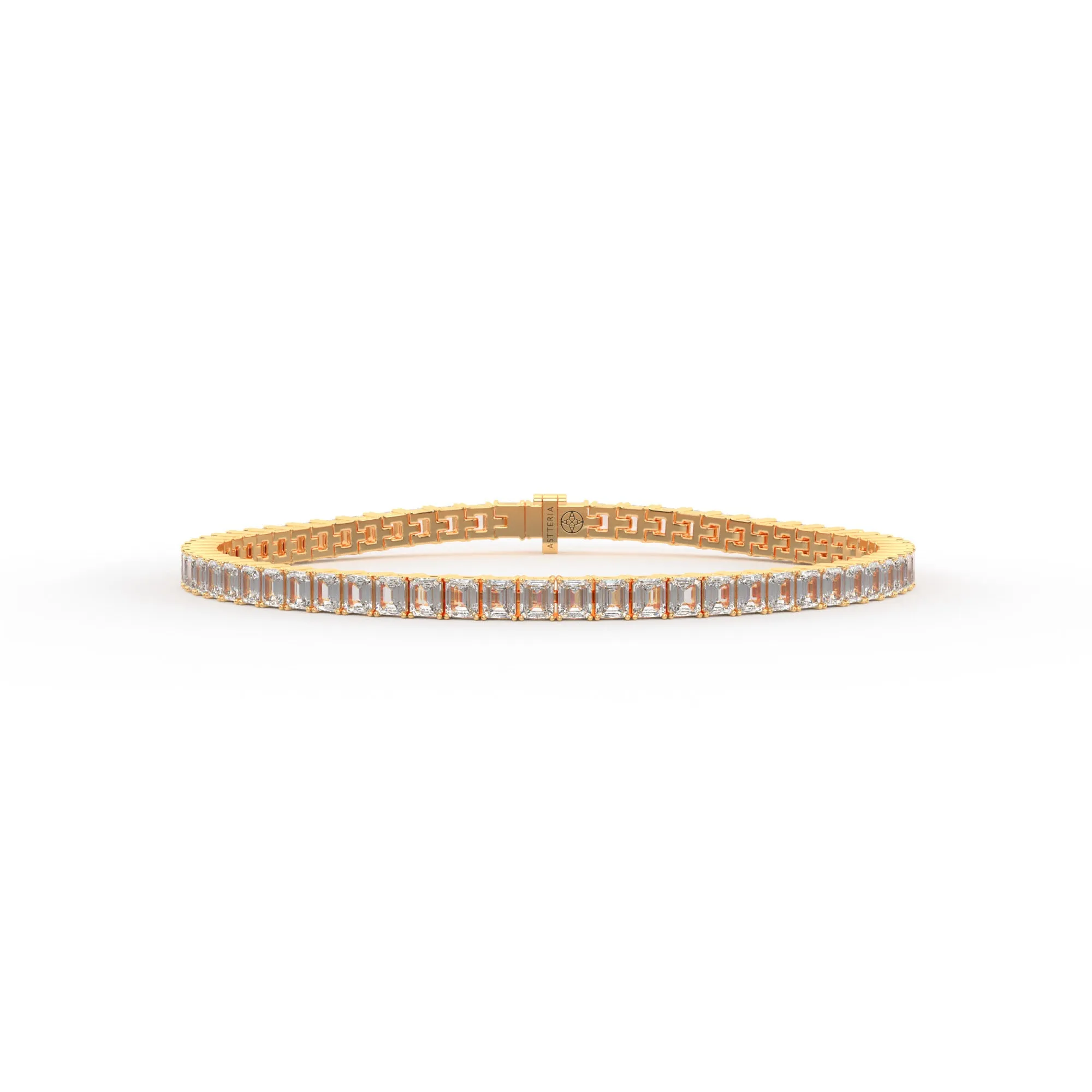 Emerald shape diamond tennis bracelet, 7.0 Ct. TW,Bracelet Jewelry