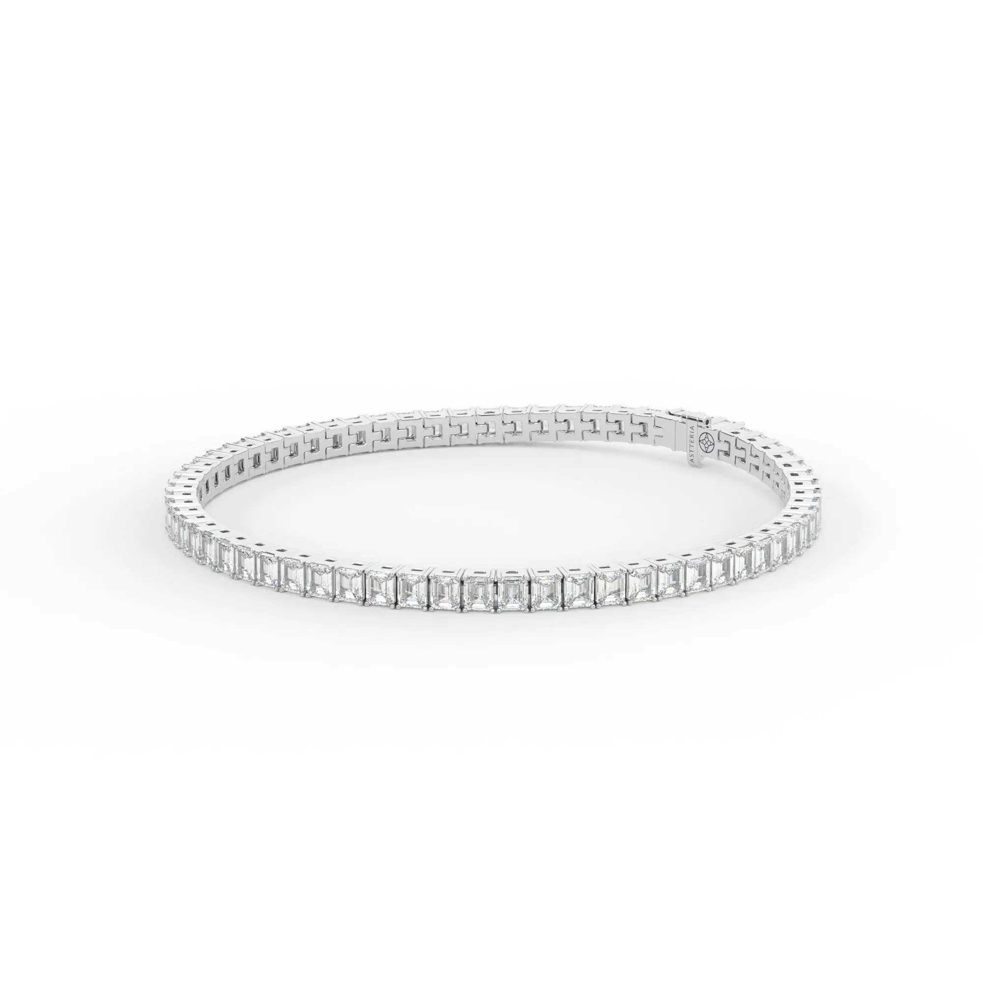 Emerald shape diamond tennis bracelet, 7.0 Ct. TW,Bracelet Jewelry