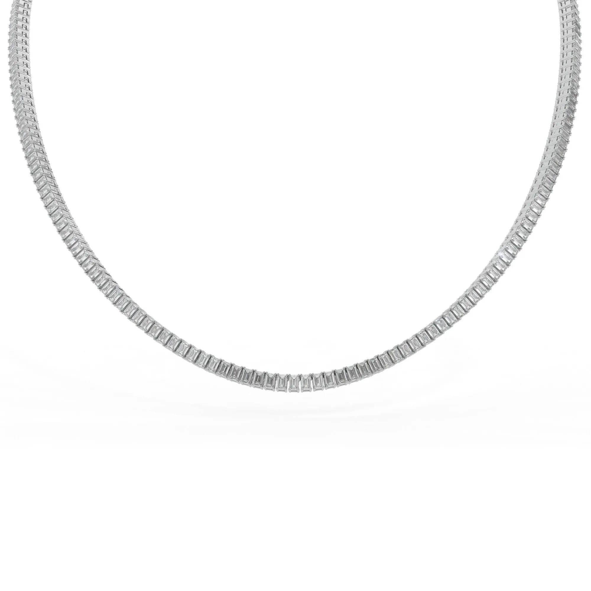 Emerald shape diamond tennis necklace, 16.0 Ct. TW,Pendant&Necklace