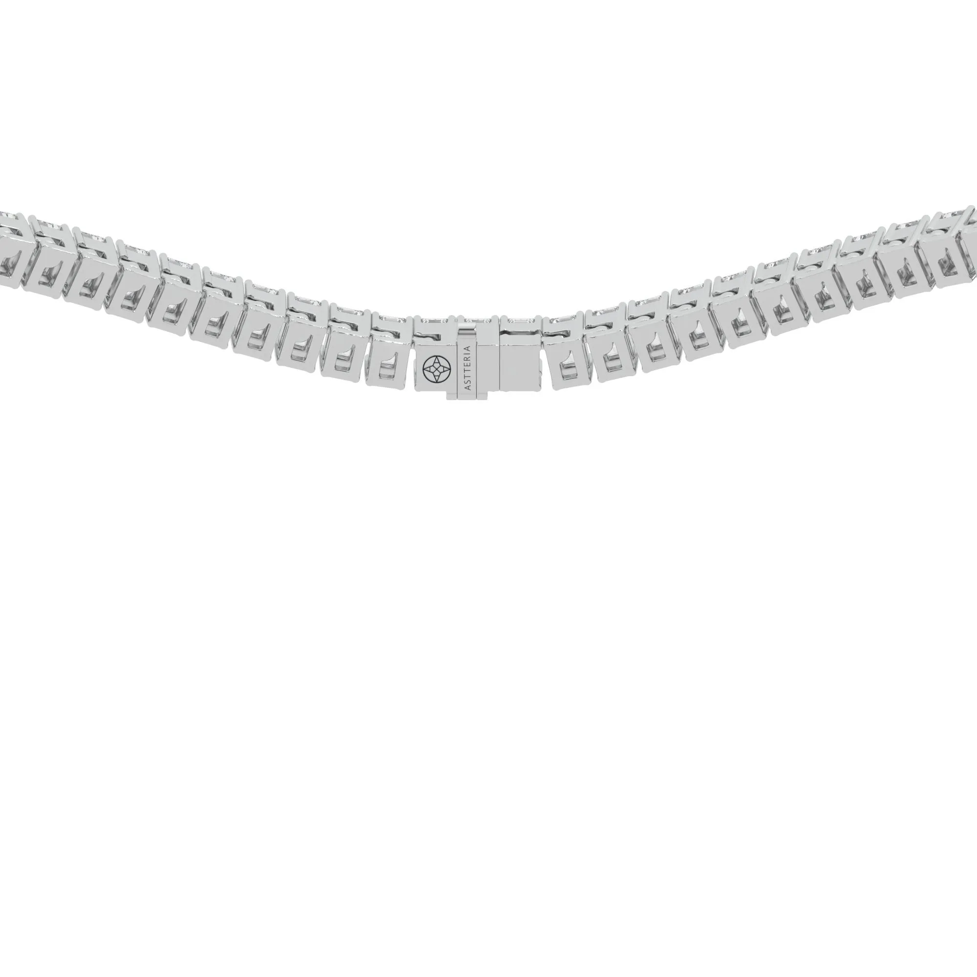 Emerald shape diamond tennis necklace, 19.0 Ct. TW,Pendant&Necklace