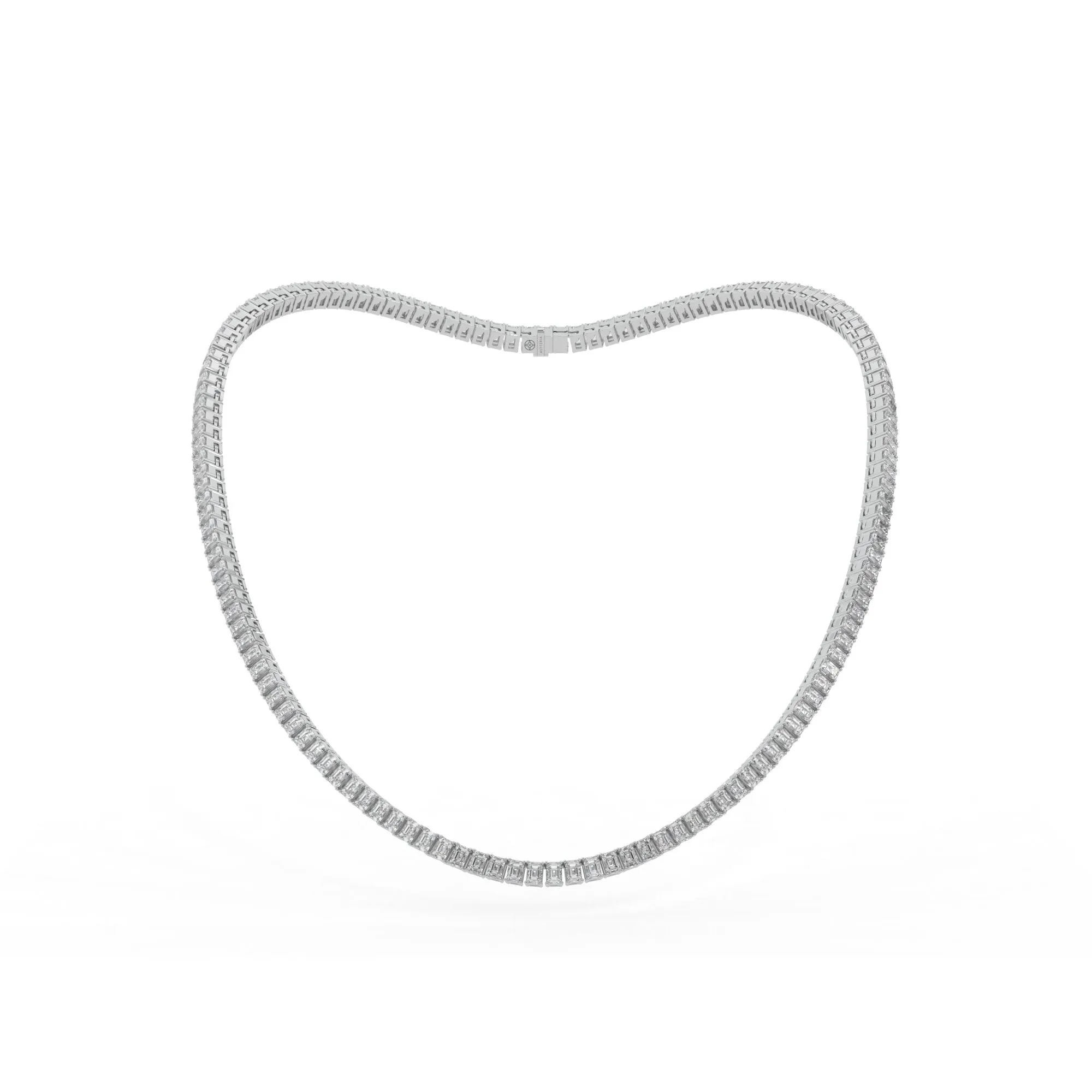 Emerald shape diamond tennis necklace, 19.0 Ct. TW,Pendant&Necklace