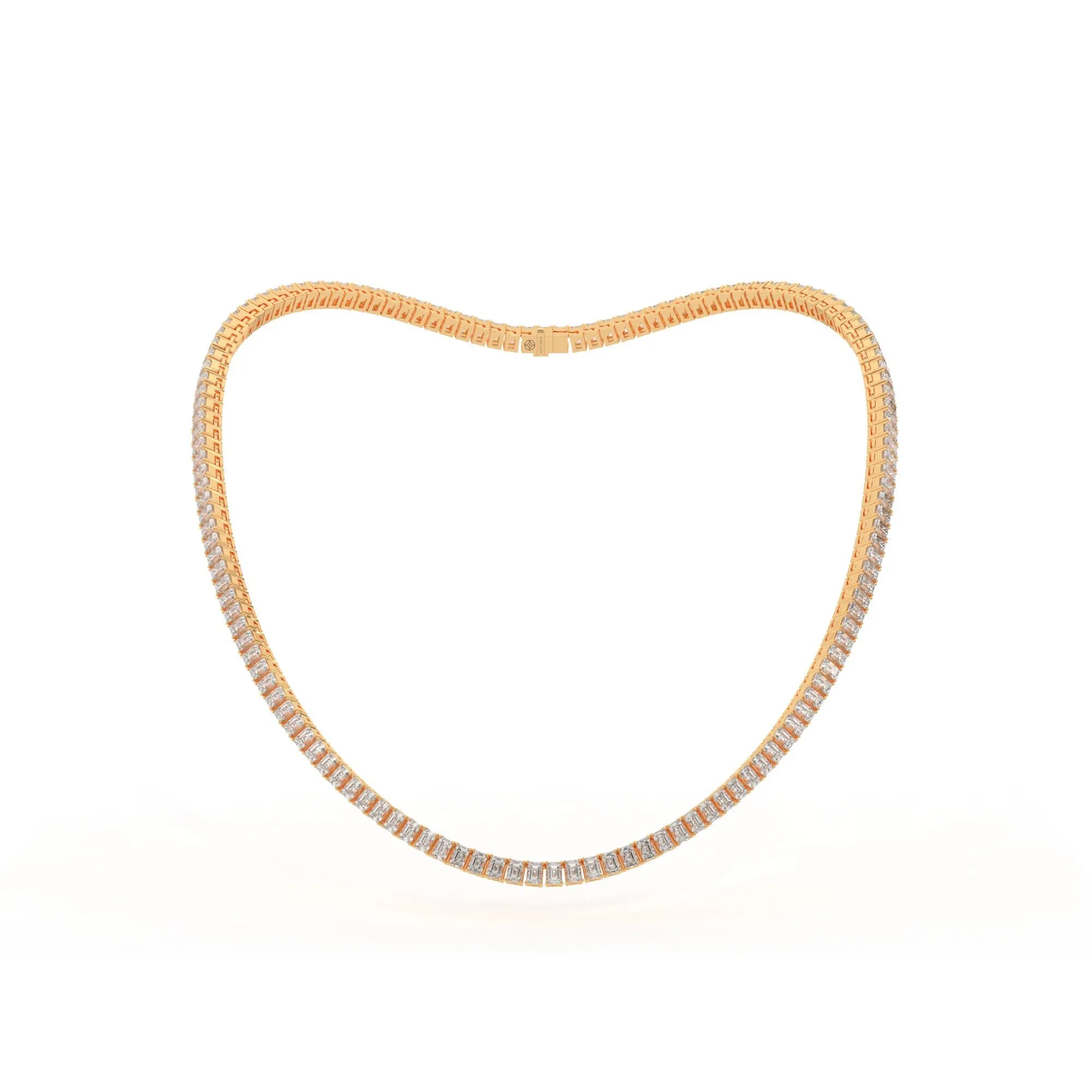 Emerald shape diamond tennis necklace, 19.0 Ct. TW,Pendant&Necklace