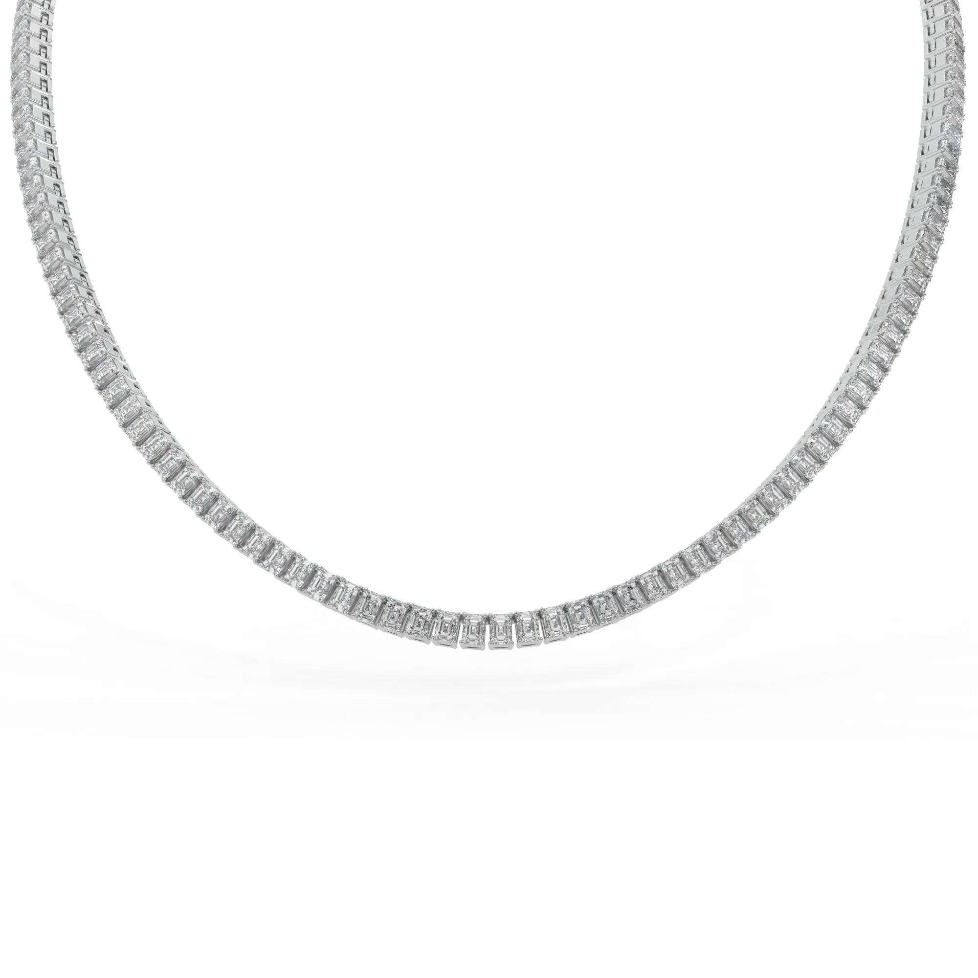 Emerald shape diamond tennis necklace, 19.0 Ct. TW,Pendant&Necklace