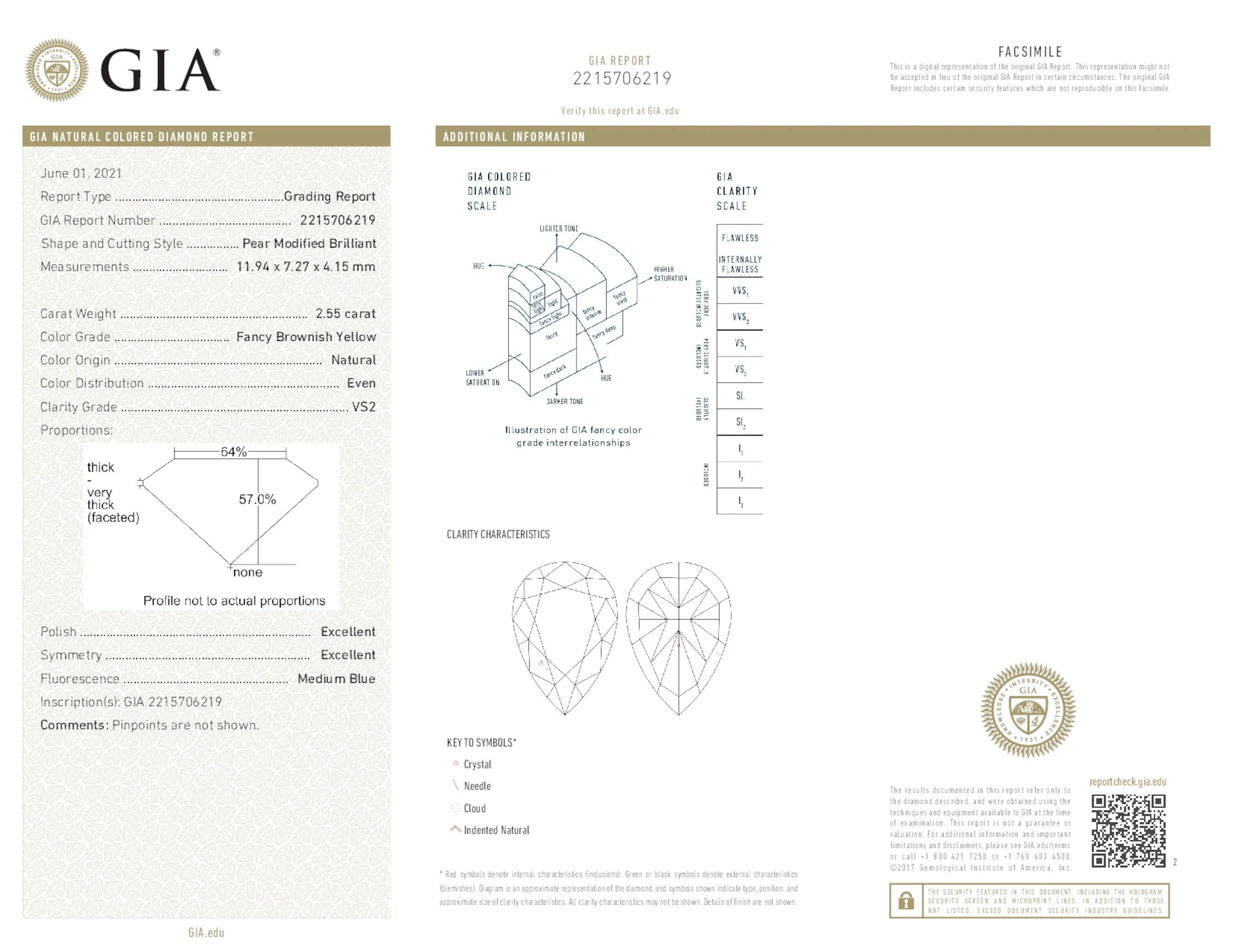 Fancy Brownish Yellow Diamond Ring, 3.23 Ct. TW, Pear shape, GIA Certified,Rings Colored Diamond