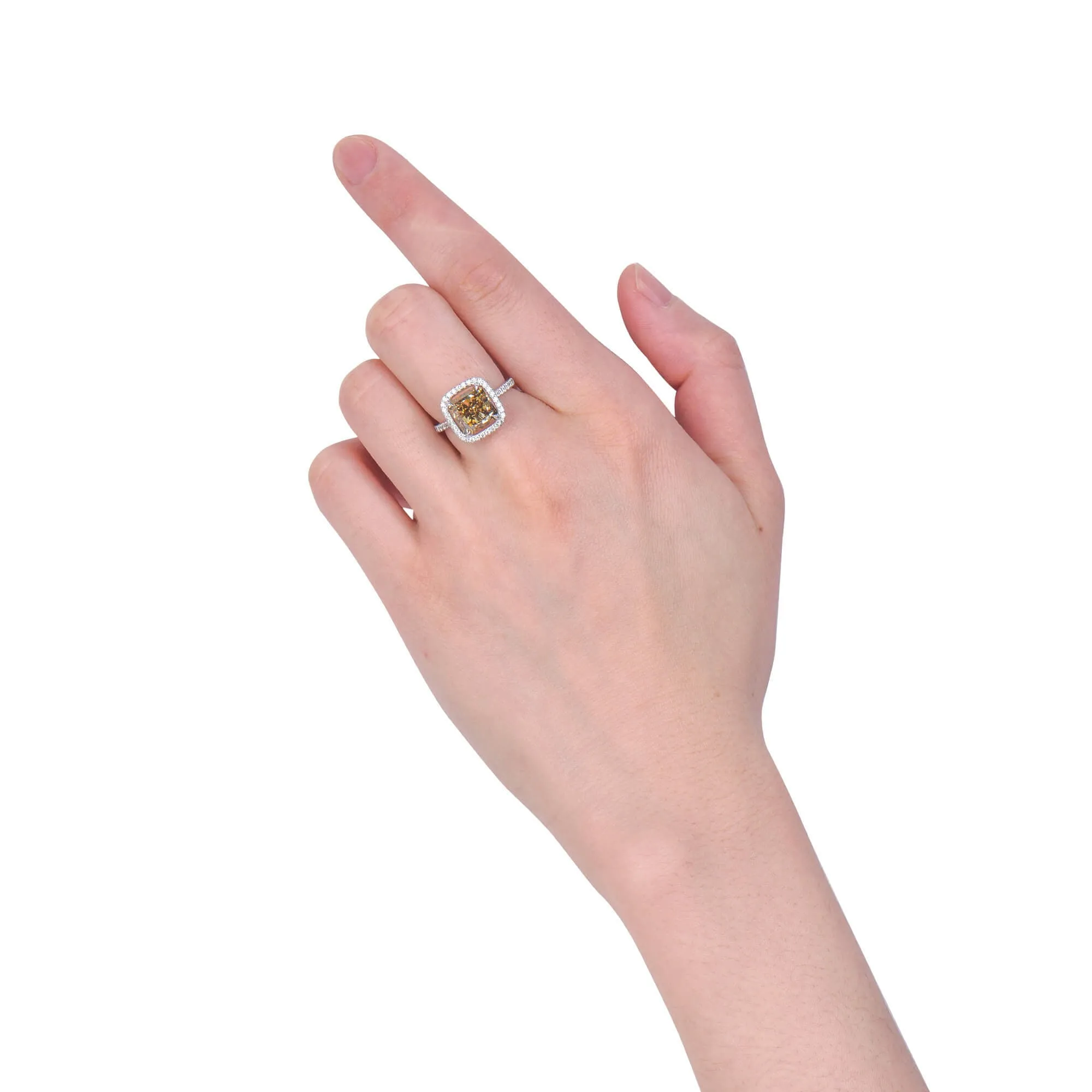Fancy Dark Brown-Greenish Yellow Diamond Ring, 4.50 Ct. TW, Radiant shape, GIA Certified,Rings Jewelry