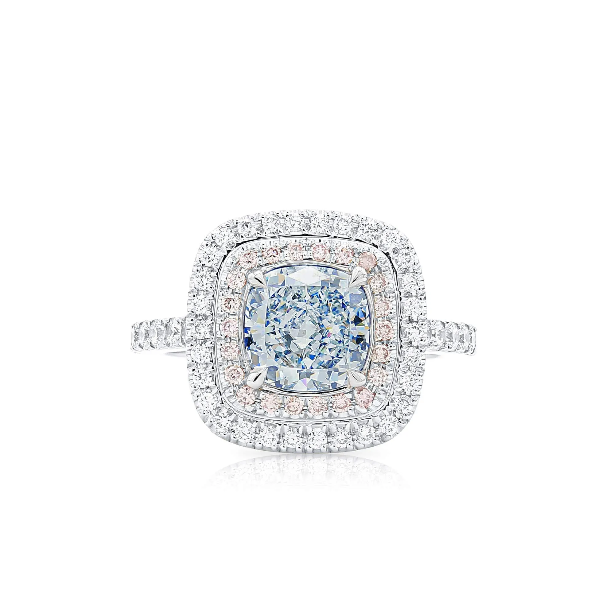 Fancy Green Diamond Ring, 1.81 Ct. TW, Cushion shape, GIA Certified,Rings Jewelry