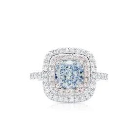 Fancy Green Diamond Ring, 1.81 Ct. TW, Cushion shape, GIA Certified,Rings Jewelry