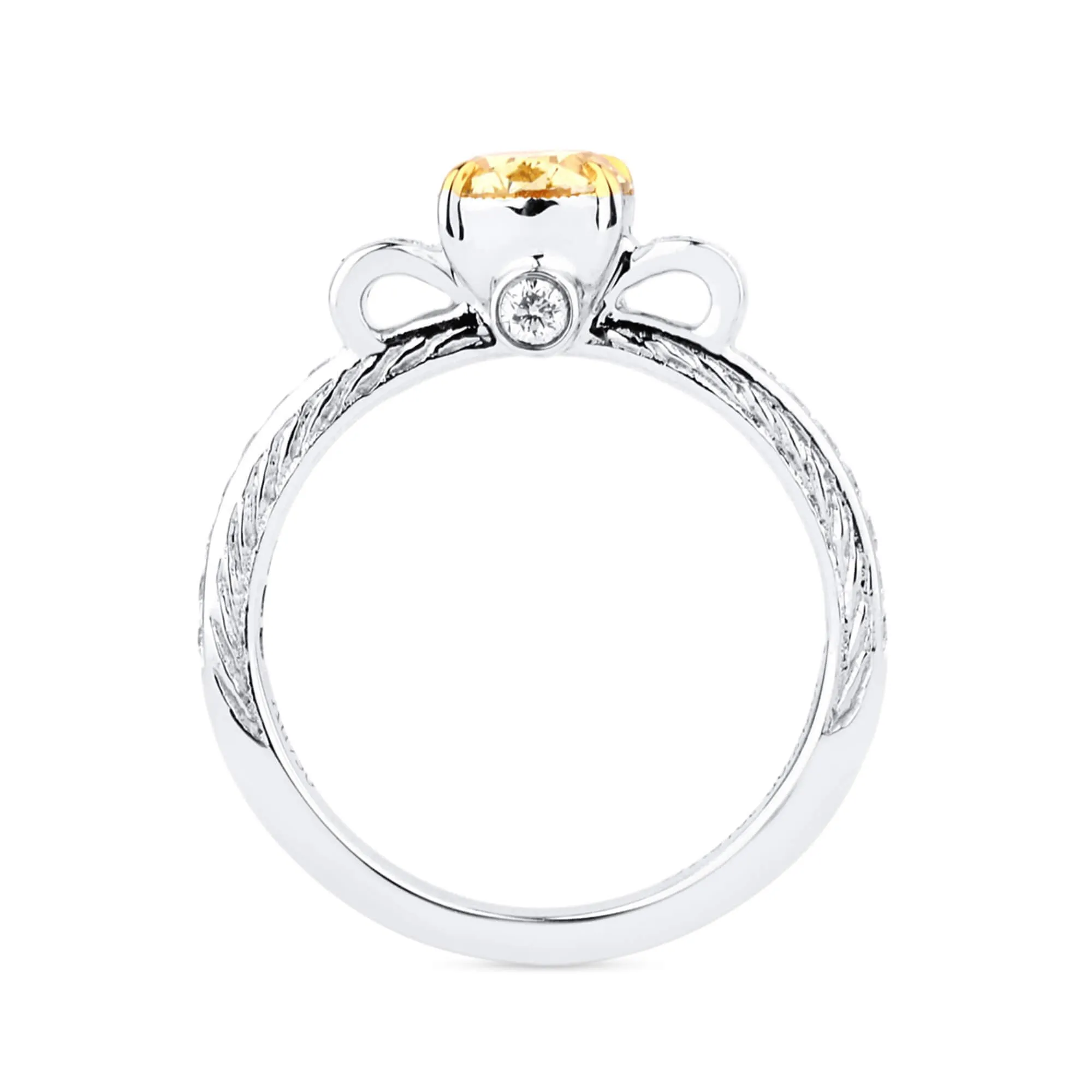 Fancy Intense Yellow Diamond Ring, 1.31 Ct. TW, Oval shape, GIA Certified,Rings Colored Diamond