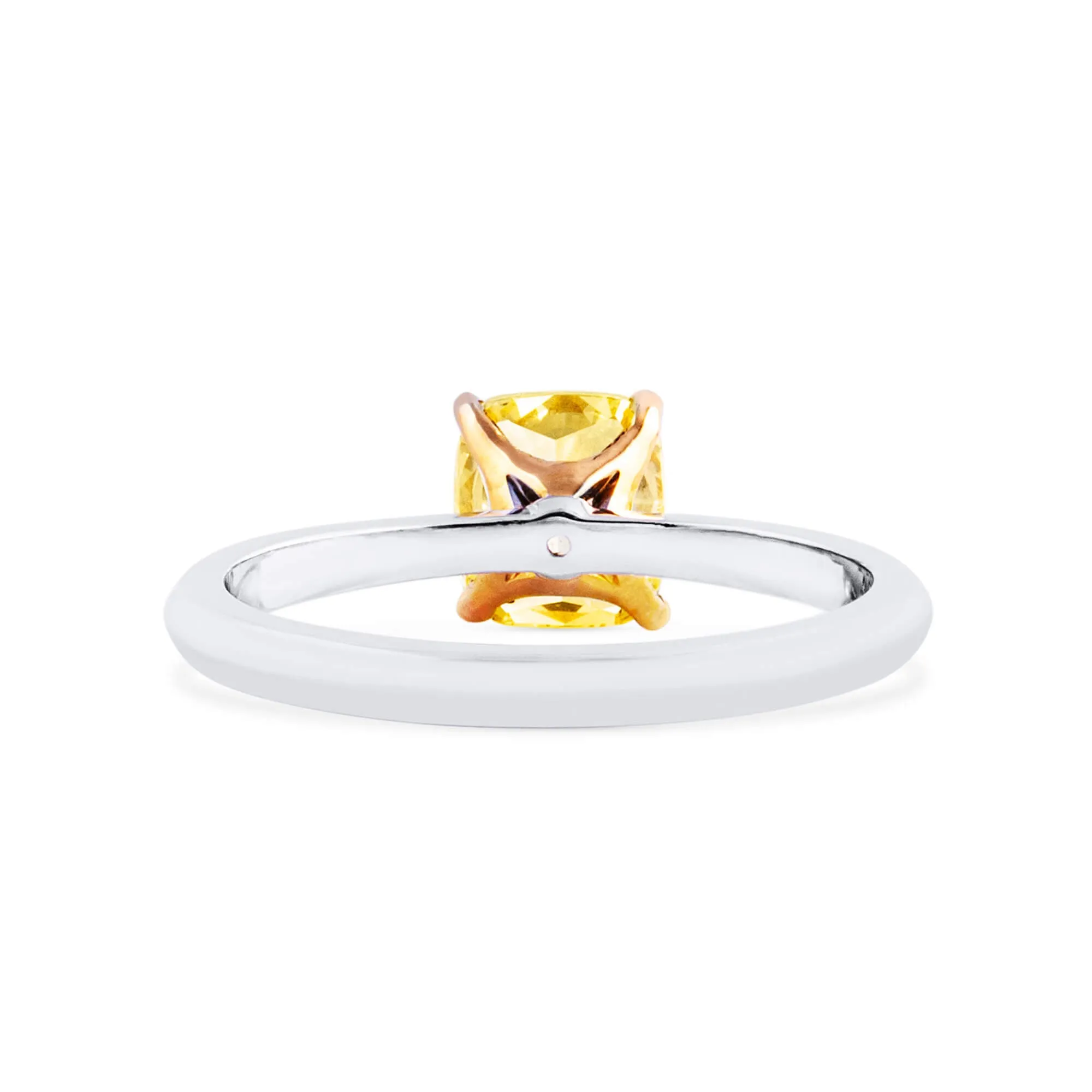 Fancy Intense Yellow Diamond Ring, 1.50 Ct. TW, Cushion shape, GIA Certified,Rings Colored Diamond