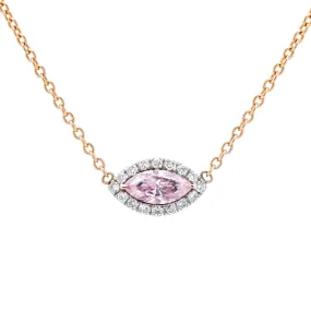 Fancy Light Pink Diamond Pendant, 0.50 Ct. TW, Marquise shape, GIA Certified,Pendant&Necklace