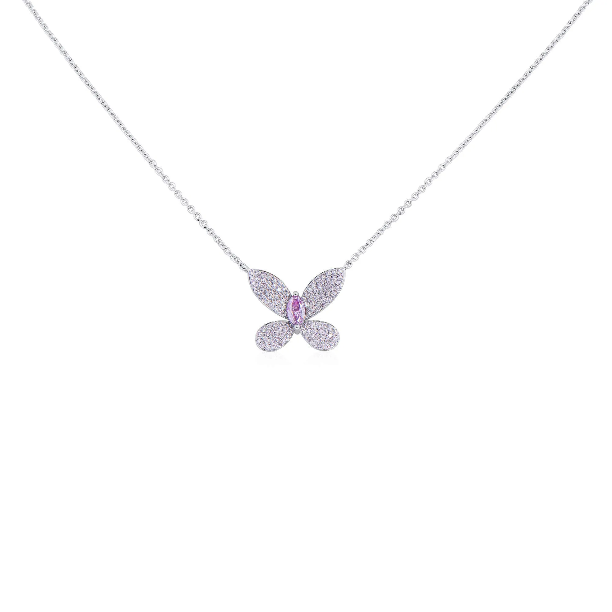 Fancy Light Pink Diamond Pendant, 0.80 Ct. TW, Marquise shape,Pendant&Necklace