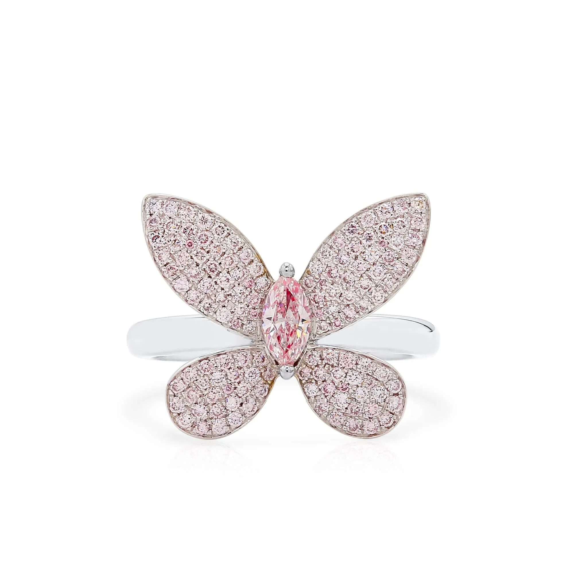 Fancy Light Pink Diamond Ring, 0.67 Ct. TW, Marquise shape,Rings Colored Diamond