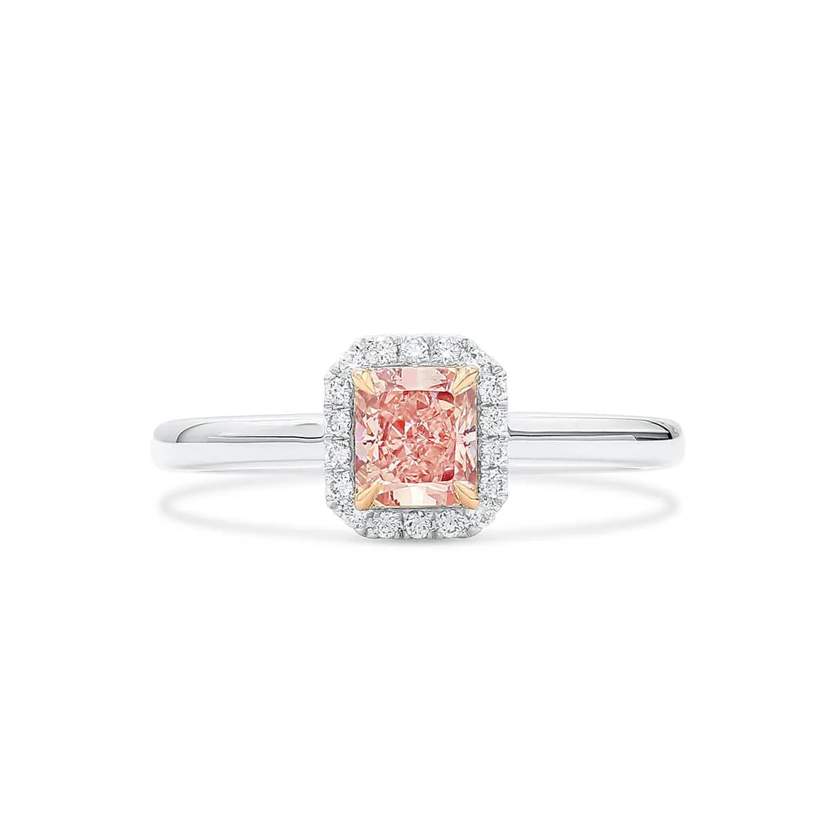 Fancy Light Pink Diamond Ring, 0.75 Ct. TW, Radiant shape, GIA Certified,Rings Colored Diamond