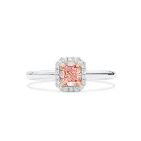 Fancy Light Pink Diamond Ring, 0.75 Ct. TW, Radiant shape, GIA Certified,Rings Colored Diamond