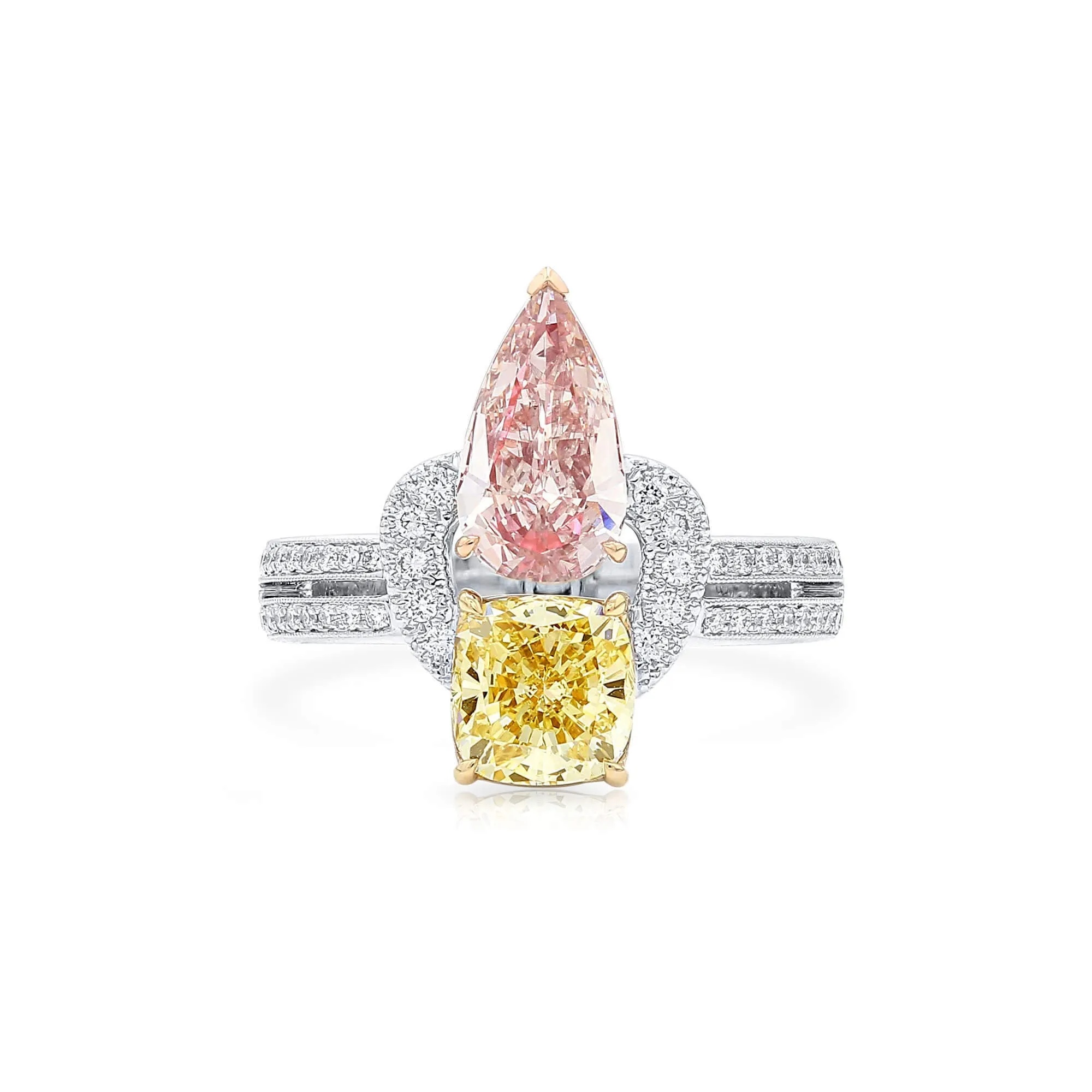 Fancy Light Pinkish Brown Diamond Ring, 2.53 Ct. TW, MIX shape, GIA Certified,Rings Colored Diamond