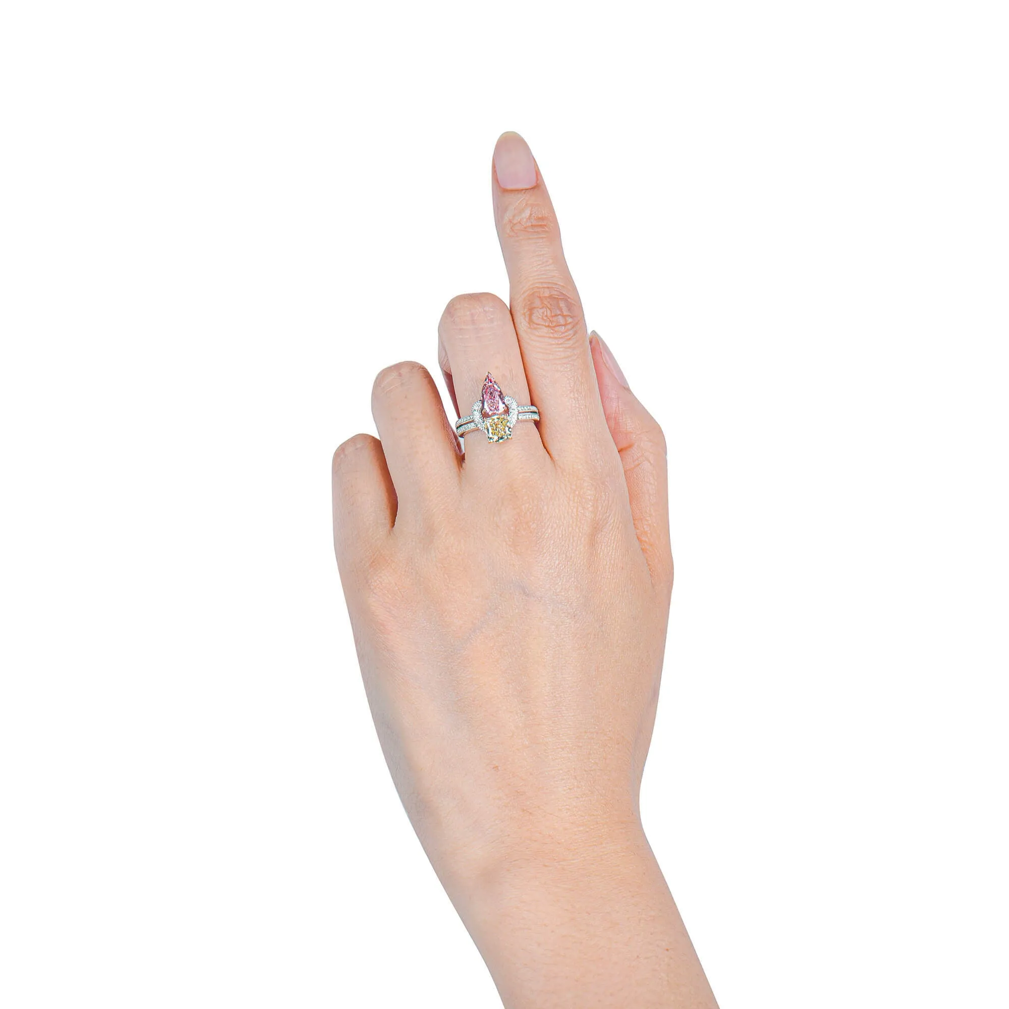 Fancy Light Pinkish Brown Diamond Ring, 2.53 Ct. TW, MIX shape, GIA Certified,Rings Colored Diamond