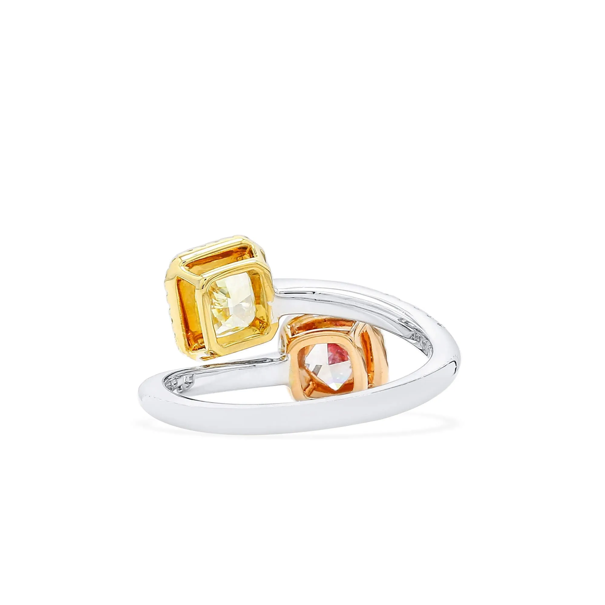 Fancy Light Yellow & Light Pink Diamond Ring, 1.82 Ct. (2.14 Ct. TW), Radiant Shape, JCRF05545744,Rings Colored Diamond