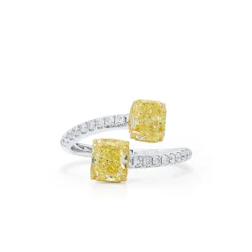 Fancy Light Yellow Diamond Ring, 2.28 Ct. TW, Radiant shape, GIA Certified,Rings Colored Diamond